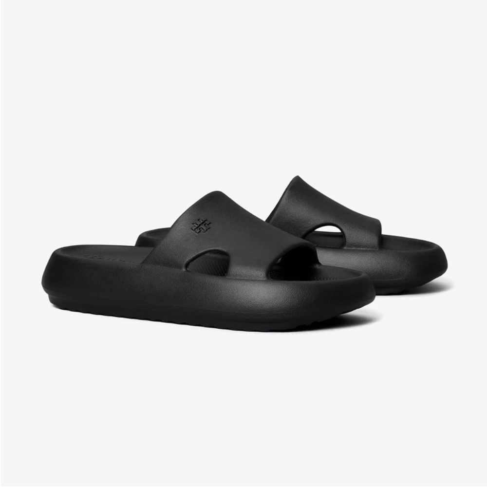 Nwt Tory Burch Black Slides Size 8 And 9 - image 1